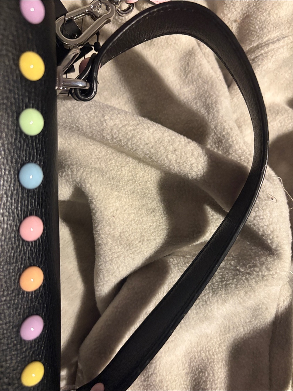 Karl Lagerfeld Black Satchel with Pastel Studs - Picture 8 of 8